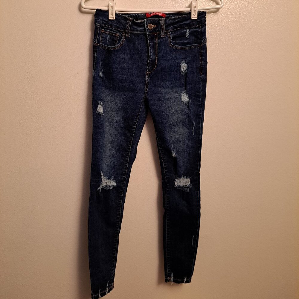 Wax Jean Butt I Love You Ripped/ Distressed Skinny High rise Jeans - Picture 8 of 8
